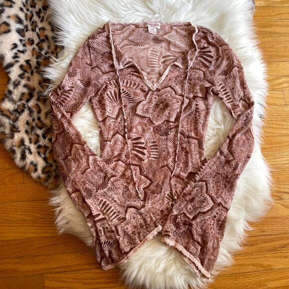 Guess Tops - Vintage Y2K Guess Boho Mesh Top